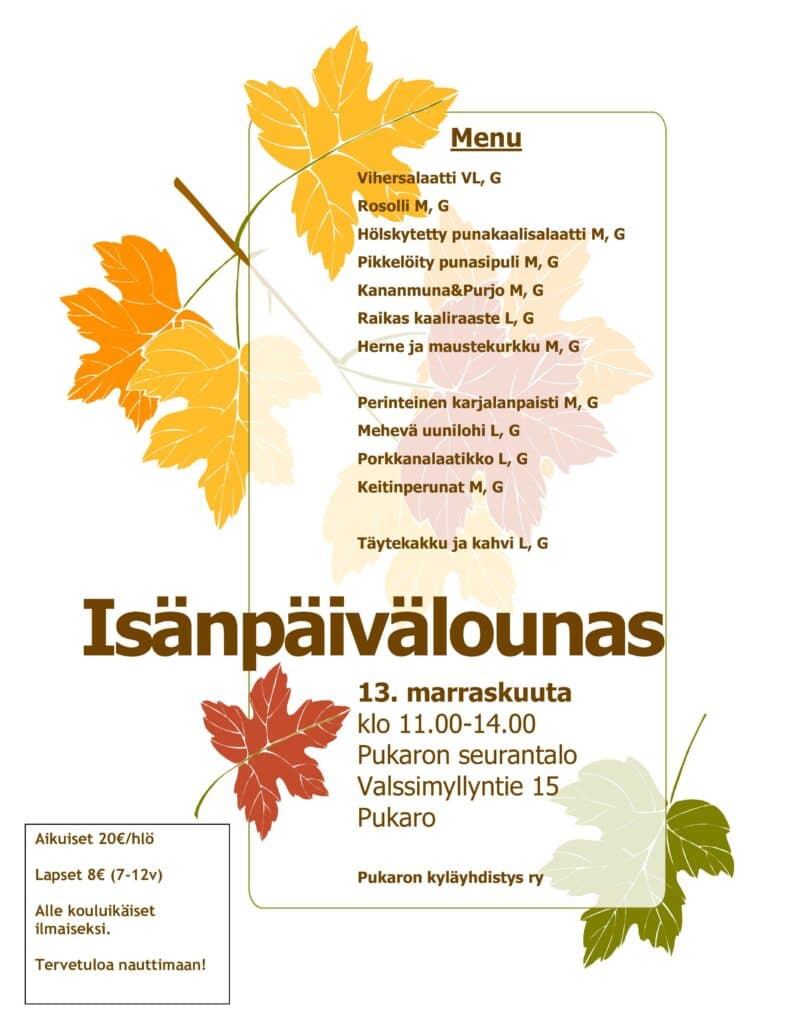 pukaro isänpäivälounas